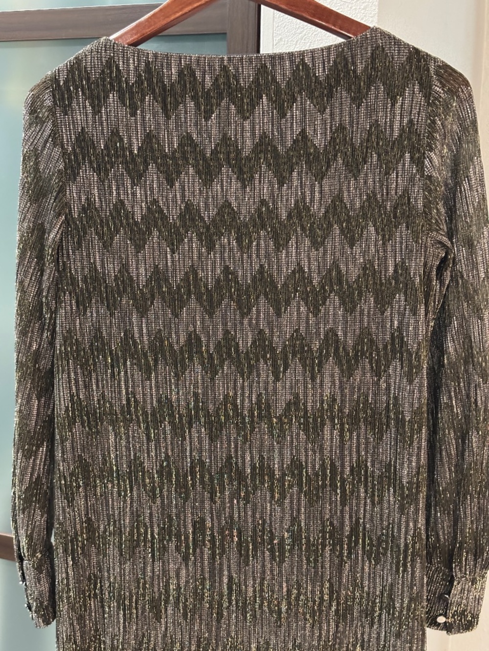 Banana Republic Shift Dress  (No Belt) - Gold & Silver Metallic Shimmer Size 4P - Picture 6 of 11